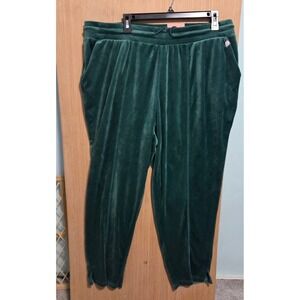 Livi Velour Jogger Pants Emerald Green Plus‎ Size 18/20 Drawstring Pockets